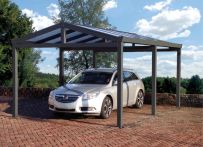 Gardendreams Satteldach-Einzelcarport Alu grau