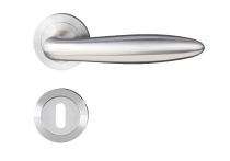 Griffwelt Ancona Drücker-Garnitur mit Rosetten fest drehbar gelagert, Edelstahl matt