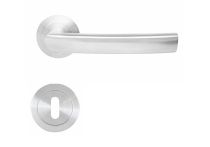 Griffwelt Matera Drücker-Garnitur mit Rosetten fest drehbar gelagert, Edelstahl matt