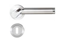 Griffwelt Bozen Drücker-Garnitur mit Rosetten fest drehbar gelagert, Edelstahl poliert/matt