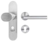 Griffwelt Ferrara Easy Knopf/Drücker, DIN links PZ 72mm WT, ES matt, mit Kernziehschutz