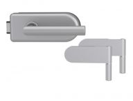 Griffwerk SMILE 1.0 Ganzglastürbeschlagset - 2-teiliger Bandsatz - mit Griff L - Form