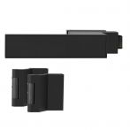 Griffwerk Glasschloss FRAME - Graphitschwarz - Ganzglastürbeschlagset - 3-teiliger Bandsatz - ohne Griff