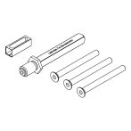 Griffwerk Türstärke Erweiterungsset Schraubtechnik Voll-Wechselstift 8,5mm TITANO Schild 884