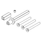 Griffwerk Türstärke Erweiterungsset Schraubtechnik Hohl-Wechselstift 8mm TITANO Schild 884