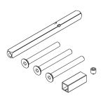 Griffwerk Türstärke Erweiterungsset Schraubtechnik Hohlstift 8mm TITANO Schild 884