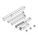 Griffwerk Türstärke Erweiterungsset Deko-Schraube Vollstift 8mm Amadeur & Fabio Langschild