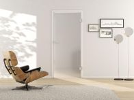 Griffwerk Glasdrehtür VSG Snowwhite 501 Studio/Office - Pure White matt (DIN L/R)