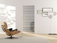 Griffwerk Glasdrehtür VSG Achat Horizontal 574 Studio/Office - Pure White klar (DIN L/R)