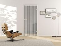 Griffwerk Glasdrehtür VSG Achat Vertical 575 Studio/Office - Pure White klar (DIN L/R)