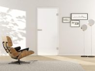 Griffwerk Glasdrehtür ESG Frosted 819 Studio/Office - Pure White matt (DIN L/R)