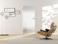 Griffwerk Glasdrehtür ESG Frosted Flow 820 Studio/Office - Pure White teilmattiert