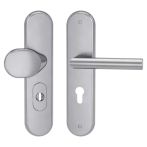 Griffwerk Schutzschildgarnitur TITANO_886 72mm Zylinderabdeckung Tür 38-50mm Knopf/Griff Edelstahl matt