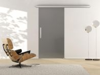 Griffwerk Glasschiebetür ESG Satin Grey 501 - Monn Grey matt