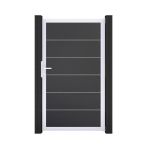 GroJa BasicLine Premium Tor 1-flügelig 100 x 180 x 1,9 cm, ohne Pfosten - mit Alurahmen