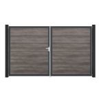 GroJa BasicLine Premium Tor 2-flügelig 300 x 180 cm, ohne Pfosten - mit Alurahmen