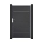 GroJa BasicLine Premium Tor 1-flügelig 100 x 180 x 1,9 cm, ohne Pfosten - mit Alurahmen