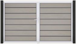 GroJa Solid Grande Premium Steckzaun Tor 2-flügelig 300 x 180 cm, ohne Pfosten - mit Alurahmen