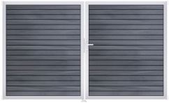 GroJa Solid Rhombus Steckzaun Tor 2-flügelig 300 x 180 cm, ohne Pfosten - mit Alurahmen