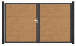 GroJa BasicLine Tor 2-flügelig 300 x 180 cm, ohne Pfosten - mit Alurahmen