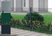 Hadra Doppelstabmattenzaun-Set SMALL Pfosten mit Halteplättchen - Elemente 2,0 m breit - Anthrazit