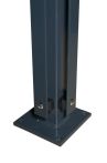 Hadra Eck-Pfosten mit Bodenplatte Quadratrohr 60x60x1080 mm für DS-Matte 1030 mm, Bohrbild 200 mm - Anthrazit - mit Abdedeckleiste / zum Aufdübeln