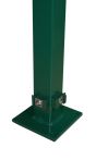 Hadra Eck-Basispfosten mit Bodenplatte 60x40x2480 mm für DS-Matte 2430 mm, Bohrbild 400 mm - Grün - mit Klemmhaltern / zum Aufdübeln