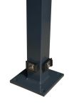 Hadra Eck-Basispfosten mit Bodenplatte 60x60x1080 mm für DS-Matte 1030 mm, Bohrbild 400 mm - Anthrazit - mit Klemmhaltern / zum Aufdübeln