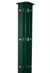 Hadra Eck-Pfosten Rechteckrohr 60x60x1100 mm für DS-Matte 630 mm, Bohrbild 200 mm - Grün - mit Abdedeckleiste / zum Einbetonieren