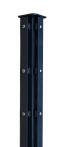 Hadra Eck-Pfosten Quadratrohr 60x60x2800 mm für DS-Matte 2230 mm, Bohrbild 400 mm - Anthrazit - mit Abdedeckleiste / zum Einbetonieren