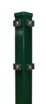 Hadra Eck-Basispfosten Rechteckrohr 60x60x1100 mm für DS-Matte 630 mm, Bohrbild 400 mm - Grün - mit Klemmhaltern / zum Einbetonieren