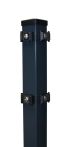 Hadra Eck-Basispfosten Rechteckrohr 60x60x1100 mm für DS-Matte 630 mm, Bohrbild 400 mm - Anthrazit - mit Klemmhaltern / zum Einbetonieren
