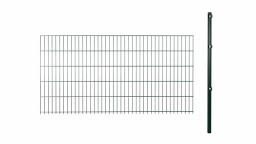 Hadra Erweiterungsset Doppelstabmatte SMALL 2m, Grün für Zaunhöhe: 83 cm