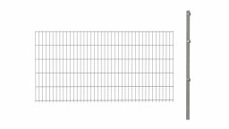 Hadra Erweiterungsset Doppelstabmatte SMALL 2m, Verzinkt für Zaunhöhe: 83 cm