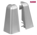 Haro Außenecke silber Kunststoff für Sockelleiste 19x58mm (2 Stück/Pack), Art. Nr.: 407138