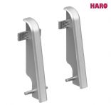 Haro Zwischenstück silber Kunststoff für Sockelleiste 19x58mm (2 Stück/Pack), Art. Nr.: 407152