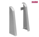 Haro Endkappe silber Kunststoff für Sockelleiste 19x58mm (2 Stück/Pack), Art. Nr.: 407166