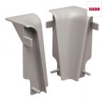 Haro Innenecke Grau Kunststoff für Stecksockelleiste 19x58mm (2 Stück/Pack), Art. Nr.: 409276