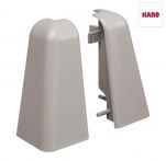 Haro Außenecke Grau Kunststoff für Stecksockelleiste 19x58mm (2 Stück/Pack), Art. Nr.: 409277