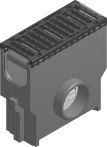 Hauraton RECYFIX NC 150 Einlaufkasten 212x518 mm mit Gussrost SW 18 mm - Schwarz - Kl. E + Kunststoff-Eimer