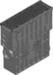 Hauraton RECYFIX NC 100 Einlaufkasten 160x504 mm mit Gussrost SW 10 mm mit Kunststoff-Eimer - Schwarz - Kl. D