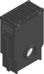 Hauraton RECYFIX NC 200 Einlaufkasten 500x262x752 mm mit Gussrost SW 18 mm - Schwarz - Kl. D + verzinktem Eimer