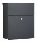 Heibi Briefkasten Calmalux mit Zeitungsfach, grau RAL 7016 (64488-033)