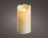 Kaemingk LED Flackerkerze creme/ww Ø7,5-H15cm-1L Wachs, BO Indoor
