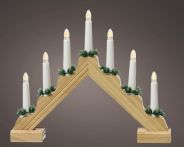 Kaemingk Fensterdeko warmweiß 4.8x39.5x32cm-7L LED indoor Holz