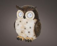 Kaemingk Solar Eule polyresin Dauerbetrieb Farben/Kalt Weiss - L: 18 cm x B: 20,3 cm x H: 23,5 cm