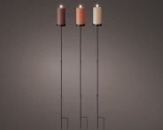 Kaemingk Solar Kerze plastik Dauerbetrieb 3col ass Assorted/Warm Weiss - Ø: 7 cm x H: 117 cm