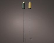 Kaemingk Solar Kerze plastik Dauerbetrieb 2col ass Assorted/Warm Weiss - Ø: 7 cm x H: 117 cm