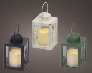 Kaemingk Laterne assorted/warmweiß L10-W10-H17cm-1L Kunststoff outdoor Timer 6h