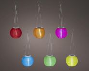 Kaemingk Solar Laterne nylon Dauerbetrieb 6col ass Sortiert/Kalt Weiss - Ø: 15 cm x H: 10 cm